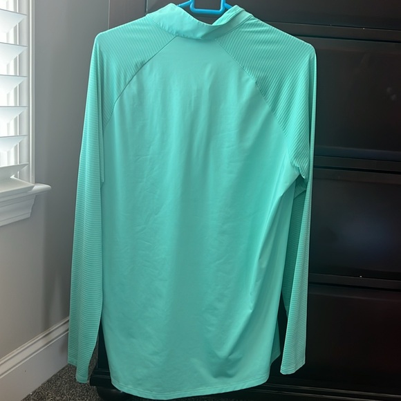 Adidas 1/4 zip pullover Teal/Seafoam Green Color Size Large - Picture 2 of 4